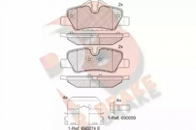R BRAKE rb2190 -  Комплект тормозных колодок, дисковый тормоз